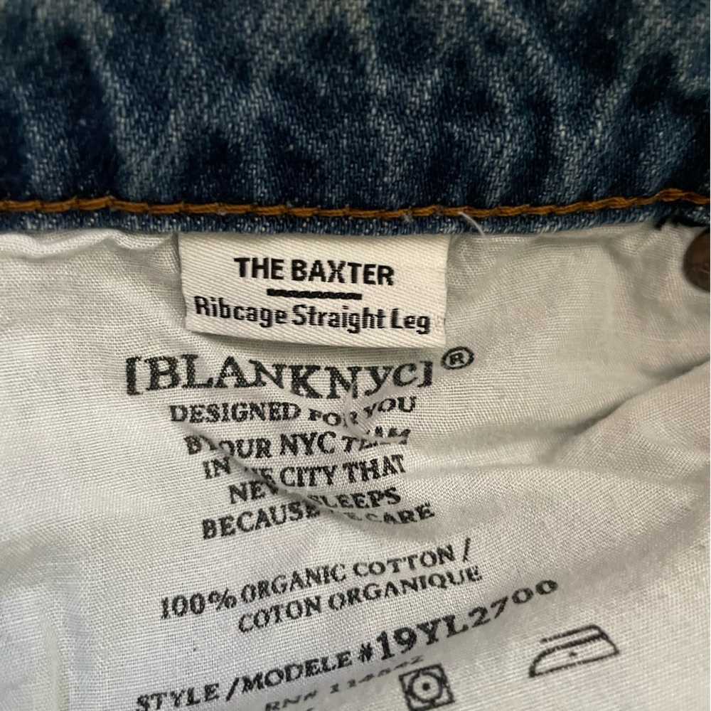 NWT Blank NYC Blue Jeans The Baxter Size 30 Ribcage Straight Leg - Picture 6 of 8